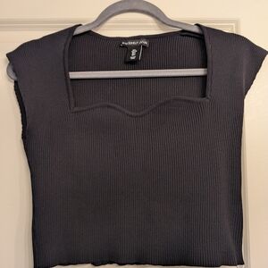 Sincerely Jules Black Ribbed Crop Top